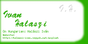 ivan halaszi business card